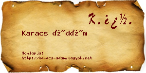 Karacs Ádám névjegykártya