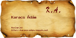 Karacs Ádám névjegykártya